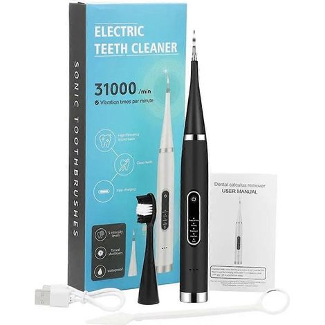 Nettoyeur de dents électrique noir (1 tête) -- (1/5)