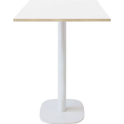 Mange-debout 60 x 60 cm - modèle Round pied blanc blanc chants bois