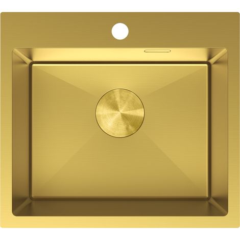 Mexen Solix Edelstahlspüle 1-beckig 500 x 450 mm, gold - 6402501000-55 (1/5)