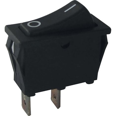 Mini interrupteur à bascule noir unipolaire à encastrer, 3450W, 15A, 250V - Tibelec
