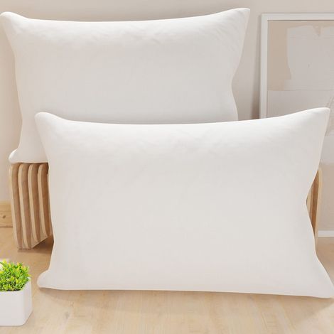Lot de 2 Taies d'oreiller de Lit 80x40 cm, Housses de Coussin Unies Couleur Blanc, Taie Oreiller 100% Microfibre Hypoallergénique, Fabriqué en Italie