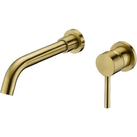 Miscelatore lavabo da incasso linea curva finitura oro inox KAM-ARTE ORO kamalu