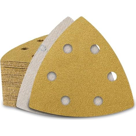 Papier Ponceuse Triangulaire 6 Trous Grain 120 Papier Abrasif (1/5)