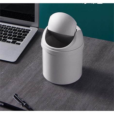 MINKUROW Mini Pattumiera Da Tavolo In Plastica (Bianco) (1/4)