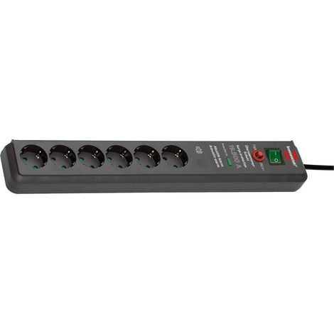 Brennenstuhl Secure-Tec 6-fold power strip anthracite 3m