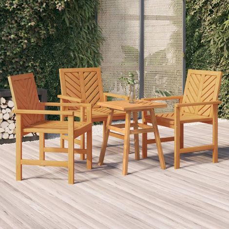 Chaises à dîner de jardin 3 pcs,Fauteuils de Repas d'Extérieur bois massif d'acacia -TF55198 (1/5)