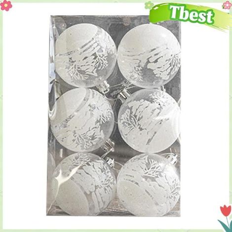 Tbest Boules de Noël transparentes 6 Pièces D'ornements de Boule de Noël Transparents, Conception de Scène de luminaire murale (1/5)