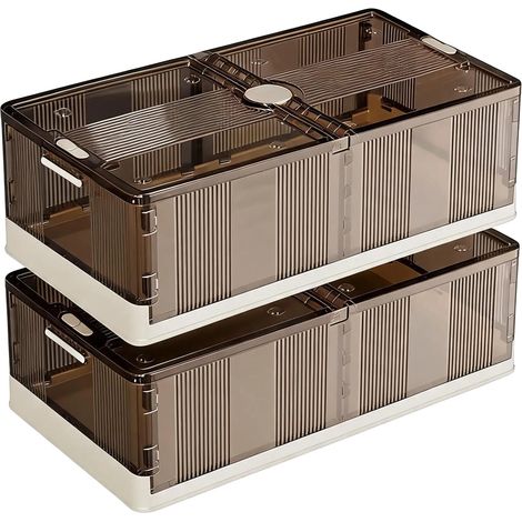 Aufbewahrungsbox, stapelbar, einfache Mobilität, Transparent Braun (1/2)