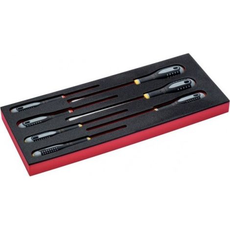 BAHCO - Jeu de 5 tournevis vis à fente/2 Phillips, module mousse 1/3 Fit&Go - 7 pcs