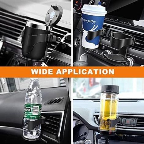 2 universelle, verstellbare Auto-Getränkehalter mit 3 Paar Clips, multifunktionaler Halter für Flaschen, Thermoskannen, Trinkbecher und Aschenbecher. (1/4)
