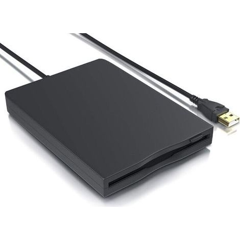 Ohjijinn External USB FDD Floppy Disk Drive 1.44 MB 3.5 Inch 8.89 cm, Plug-and-Play PC and Mac (1/4)