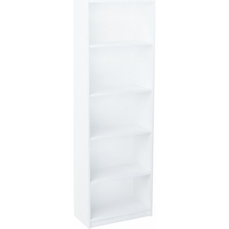 Étagère de Bureau Blanc - Meuble de rangement 5 Etagères Style contemporain - 58 x 30 x 176 cm (1/3)