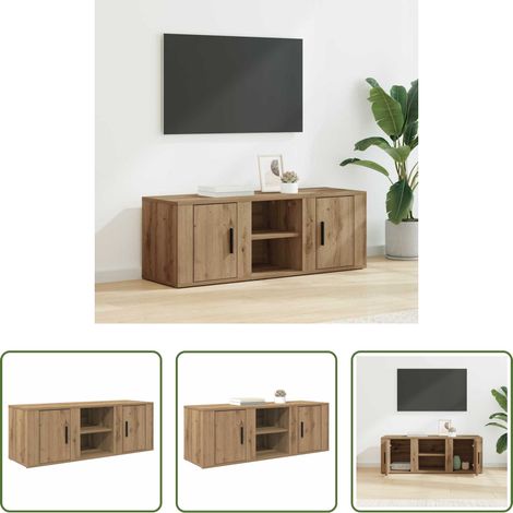 vidaXL TV-Schrank Artisan-Eiche - TV-Schränk Artisan-Eiche 100 x 31,5 x 35 cm Holzwerkstoff (1/5)
