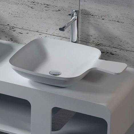 Vasque cuillère carrée en solid surface SDV13 (1/4)