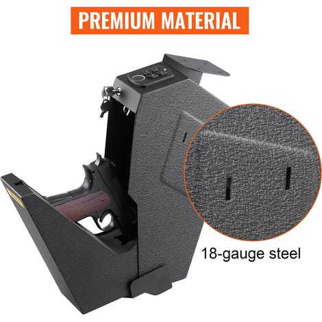Coffre-fort de Pistolet d'Empreinte Digitale en Acier, Coffre-fort pour Armes à Feu Biométrique avec 2 Clés, Petit Coffre-fort pour… (1/5)