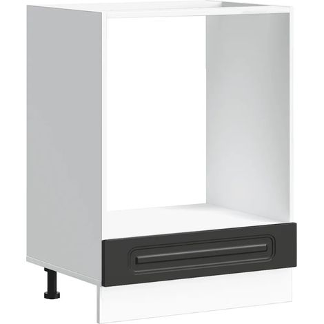 Mueble compacto para horno diseño clásico cocina 60 x 46 x 81,5 cm con patas ajustables madera de ingeniería negra 020049941 (1/5)