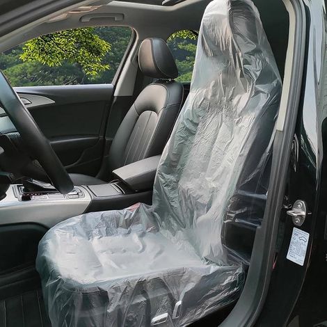Lot De 100 Housses De Siège De Voiture Jetables En Plastique, 20 G Housse De Siège Voiture Jetables, Housse Plastique Jetable, Imperméables Transparente Housse Pour Siège Pour Protection Siège Auto (1/5)