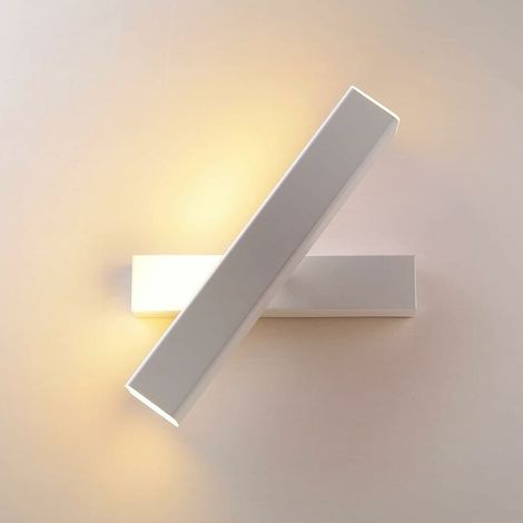 MINKUROW 12w Led Applique Da Parete Lampada Bianca Design Creativo Lampada Da Interni Lampada Da Parete Con Rotazione Di Quasi 360 Gradi Per Camera Da Letto Soggiorno Ufficio Corridoio (Bianco) (1/4)