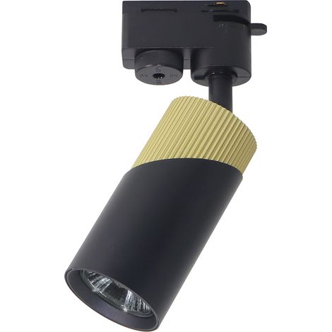 Projecteur sur rail monophasé noir doré strié 1xGU10 8W Neo Milagro (1/5)