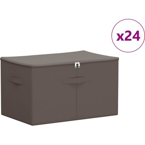 Aufbewahrungsbox 24 pcs Grau 55 x 35 x 32 cm Vliesstoff vidaXL (1/5)