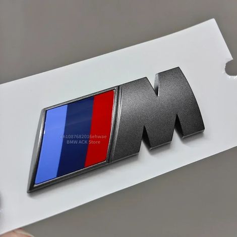 (Gris, 9 cm x 3 cm, 1 pièce) - Emblème 3D ABS pour aile arrière, compatible avec BMW M Power X1 X2 X3 X5 X6 X7 F21 G20 M Sports - Accessoires auto (1/5)