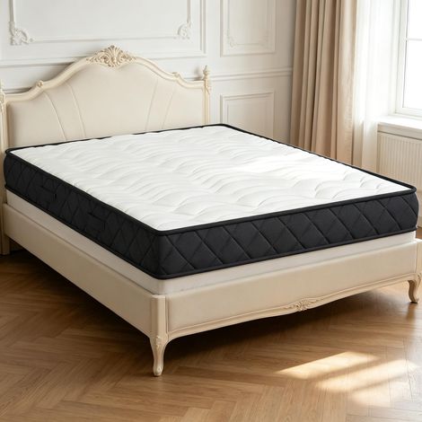 Matratze 190x140x20 cm, druckentlastender Formspeicherschaum, Wellenschaumstoff, Polyester, weiß grau (1/5)