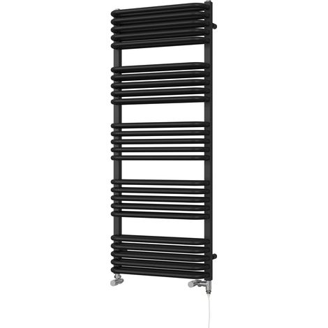 Crossmoor - Black Dual Fuel Towel Rail H1269mm x W500mm Standard (1/3)