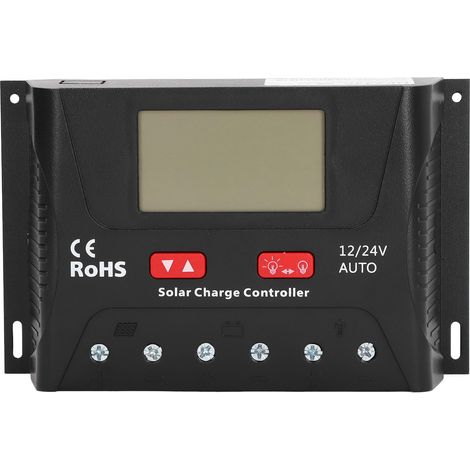 Régulateur de charge solaire 40A 12V 24V PWM à 3 étapes, affichage LCD, contrôleur de décharge et de charge pour panneau solaire (1/5)