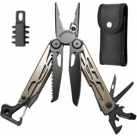 Pince Multifonction en Acier Inoxydable, 25 en 1 Outil Multifonction avec Structure Autoverrouillée, Multitool pour Extérieur, Camping, Survie, Randonnée (1/5)