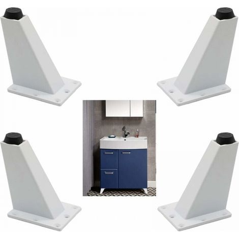 Set mit 4 verstellbaren Möbelfüßen aus Aluminiumlegierung für Küche, Fernseher, Sofa, Tisch, Schrank, Regal (weiß, 10 cm) (1/5)