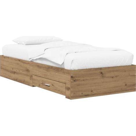 Estructura de cama con cajón Roble artisan Madera de ingeniería vidaXL