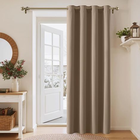 Rideau occultant salon, œillets, rideau de porte, déco maison, 1 panneau, 52x84 pouces, mocha, chambre/salon (1/5)