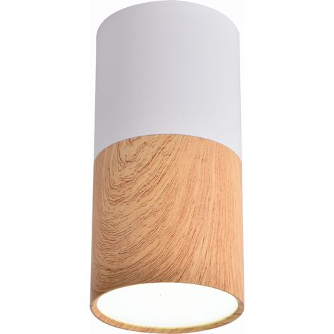 Spot plafonnier Candellux TUBA bois clair/blanc GU10 (1/4)