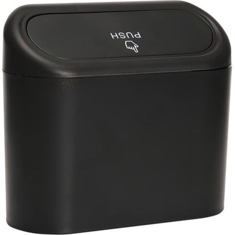 Poubelle de voiture – Mini poubelle – Organisateur de déchets – ABS – Noir (1/5)