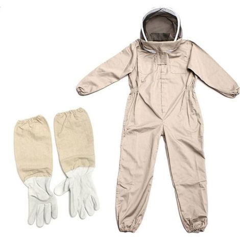 Imkerkleidung Imkeranzug Professioneller Imkeranzug - mit selbsttragendem Schleier mit langen Handschuhen L braun (1/5)