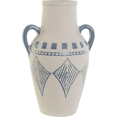 Vase Bleu Marron céramique méditerranéenne 22 x 18 x 36,5 cm 22 x 18 x 35 cm