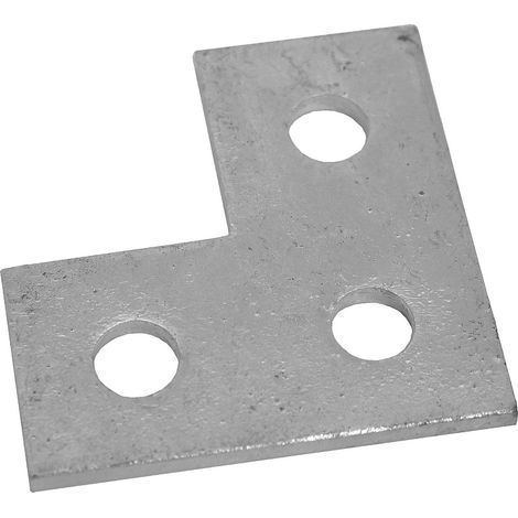 Support Acier Inoxydable Forme en L, 3 trous, 86 x 86mm ( Prix pour Sachet de 5 )