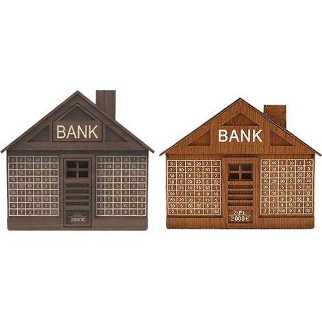 Tirelire en bois de 2000 euros pour adultes et enfants, tirelire réutilisable en bois (1/4)