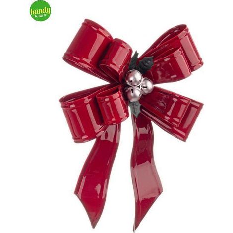 Fiocco in acciaio Alberte Bizzotto Rosso h 29,5 cm