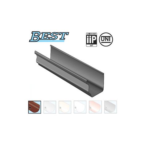 First Plast – Profilé gouttière PVC carré 4m – marron – Raccord pour gouttière – Résistant aux intempéries – Montage facile par collage (1/4)