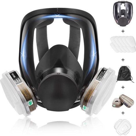Masque de protection respiratoire 15 en 1 – Filtre double pour particules et vapeurs – Conception ergonomique – Pour peinture et travaux mécaniques (1/5)