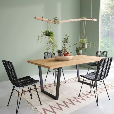 Table en teck recyclé et métal 8 pers. (1/4)