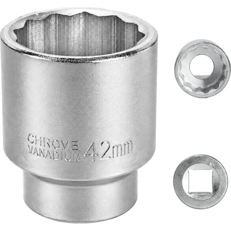 Douille 42mm 3/4" 12 pans, Douille pour clé 3/4 42mm pour clé CR-MO (1/5)
