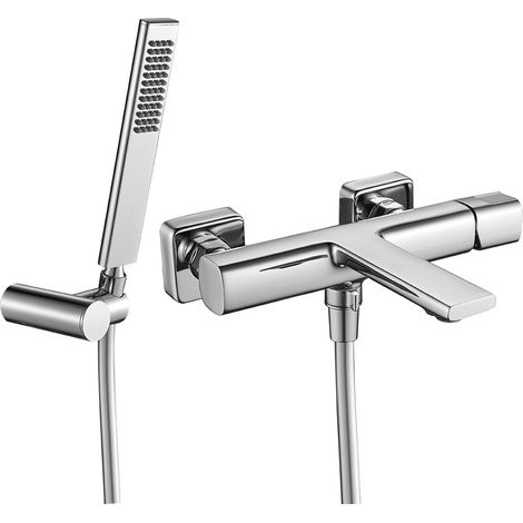 Laveo Wand-Duscharmatur mit Duschset, Chrom