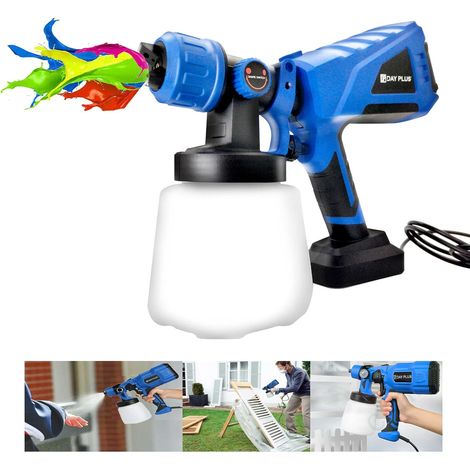 Système de pulvérisation de peinture pistolet à peinture murale 1000 ml pulvérisateur de peinture pulvérisateur de peinture 550 W pistolet à peinture électrique avec 3 modèles de pulvérisation, 1000 m (1/5)