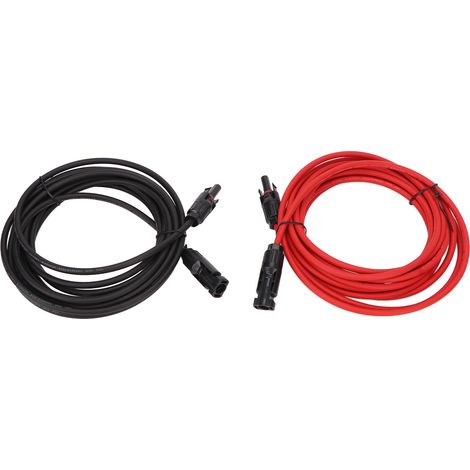 1 paire de câbles pour panneaux solaires 12AWG avec connecteur, rallonge de 10 mètres avec adaptateur solaire pour système photovoltaïque (1/5)
