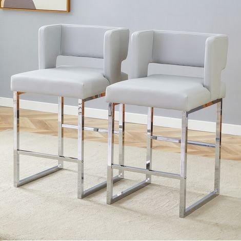 Chaise salle a manger design nordique 91 cm PU gris OKMYHOME (1/5)