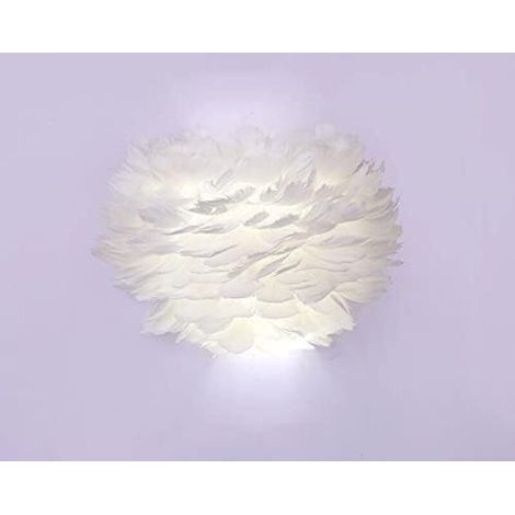 Applique murale plume E27 – Lampe décorative LED 12W – Matériau plume d'oie – Protection des yeux – Installation facile – 37x30cm – - Led-12w (1/5)