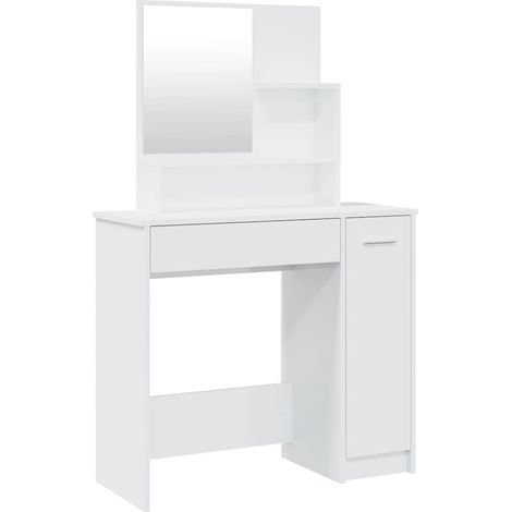 Maison Exclusive - Coiffeuse avec miroir blanc brillant 86,5x35x136 cm (1/5)