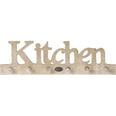 Patère 6 supports cuisine en bois